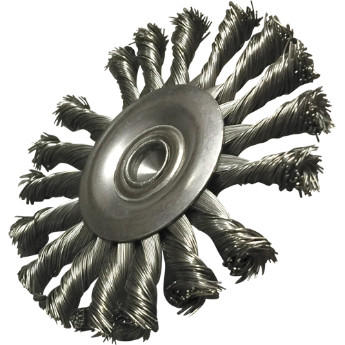 Circular Knotted Wire End Brushes, 3-1/2" Dia., 0.014" Wire Dia., 1/4" Shank Equipment World