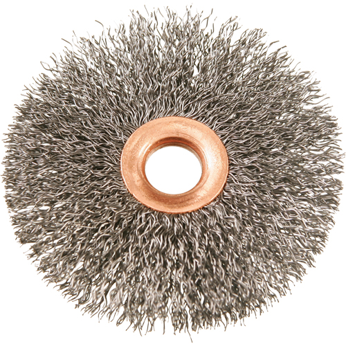 3" Copper Centre Crimped Wire Wheels, 3" Dia., 0.014" Fill, 1/2" Arbor Equipment World