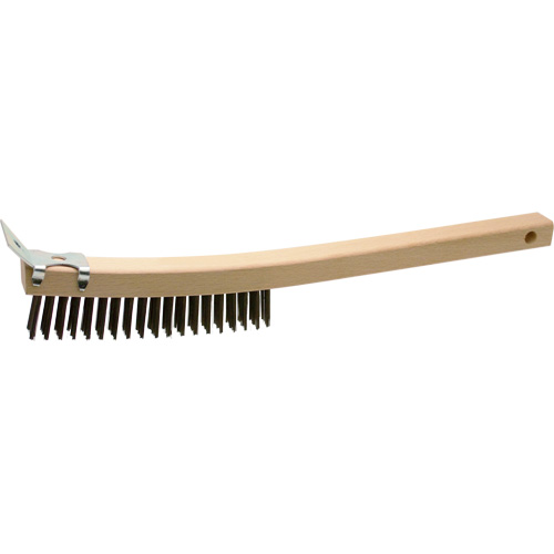Scratch Brush With Scraper, Steel, 3 x 19 Wire Rows, 13" Long Equipment World