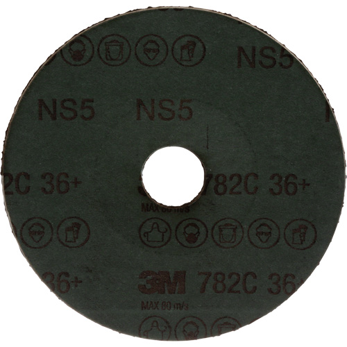 Disque en fibre 782C, Grain de c&eacute;ramique, 36+, 5" Dia x 7/8" Arbre Equipment World