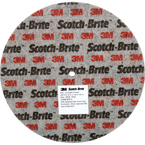 Scotch-Brite EXL Unitized Wheel, 6" x 1/4", 1/4" Arbor, Fine Grit, Silicon Carbide Equipment World