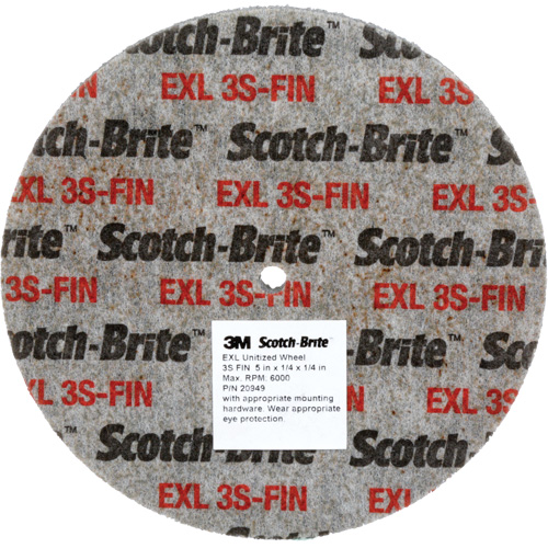 Scotch-Brite EXL Unitized Wheel, 5" x 1/4", 1/4" Arbor, Fine Grit, Silicon Carbide Equipment World