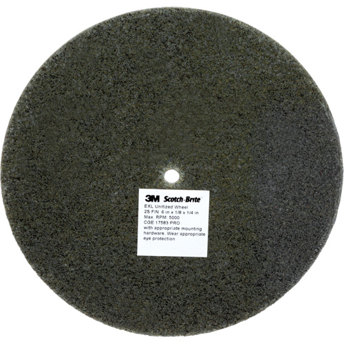 Scotch-Brite EXL Unitized Wheel, 6" x 1/8", 1/4" Arbor, Fine Grit, Silicon Carbide Equipment World