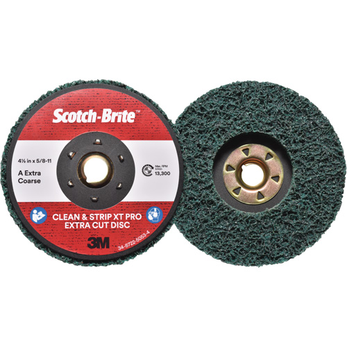 Disque extra coupe  Clean and Strip  XT Pro Scotch-Brite, 4-1/2" dia., Grain Extra grossier, Oxyde d'aluminium Equipment World