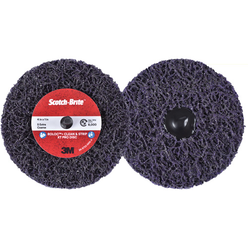Disque  Clean and Strip  XT Pro Roloc Scotch-Brite, 4" dia., Grain Extra grossier, Carbure de silicium Equipment World