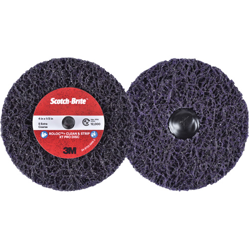 Disque  Clean and Strip  XT Pro Roloc Scotch-Brite, 4" dia., Grain Extra grossier, Carbure de silicium Equipment World
