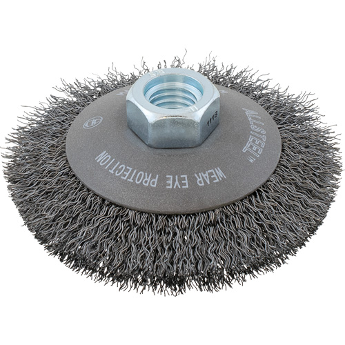 Brosse &agrave; fils torsad&eacute;s AllSteel, 4" dia., Fils 0,0118", Arbre 5/8"-11 Equipment World