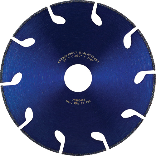 Meule &agrave; tronçonner Dialast RightCut, 5" x 0,05", Arbre de 7/8", Type 01/41, Losange, 12225 Tr/min Equipment World