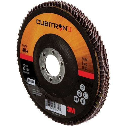 Cubitron II 969F Flap Disc, 5" x 7/8", Type 27, 40+ Grit, Ceramic Equipment World