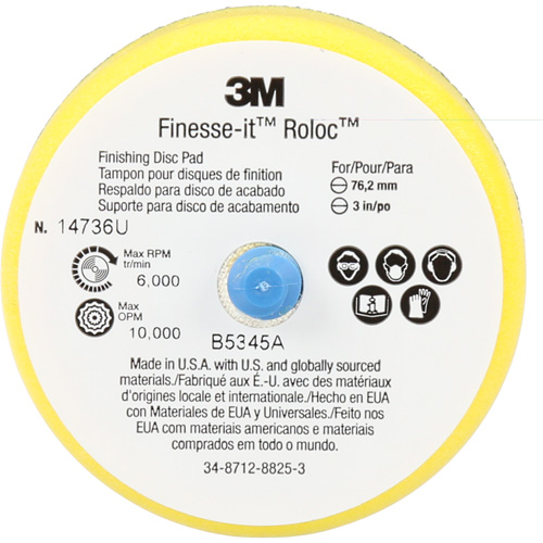 Finesse-it Roloc Finishing Disc Pad, 3" Dia. Equipment World