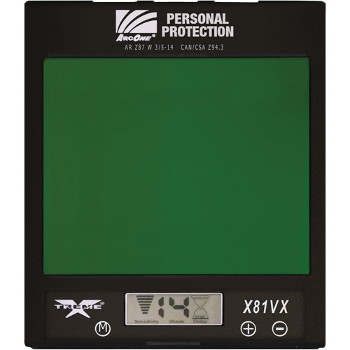 ArcOne&reg; Xtreme Auto-Darkening Lense, 4-1/2" W x 5-1/2" H Viewing Area, For Use With Xtreme&reg; Equipment World