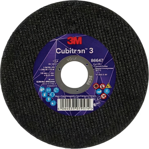 Disque de coupe Cubitron 3, 5" x 9/32", Arbre de 3/8", Type 41 Equipment World