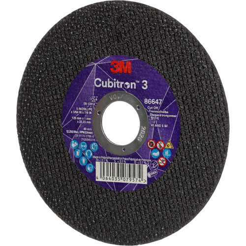 Disque de coupe Cubitron 3, 5" x 9/32", Arbre de 3/8", Type 41 Equipment World