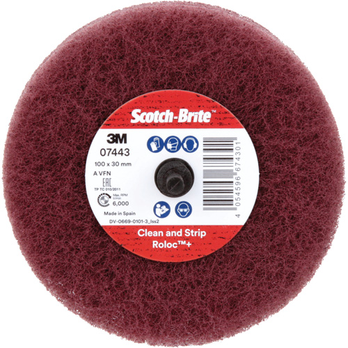 Scotch-Brite Roloc Plus General Purpose Scuffing Wheel, 4" Dia. Equipment World