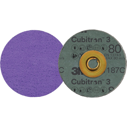 Cubitron 3 Roloc Fibre Disc, 3" Dia., 80+ Grit, Ceramic Equipment World