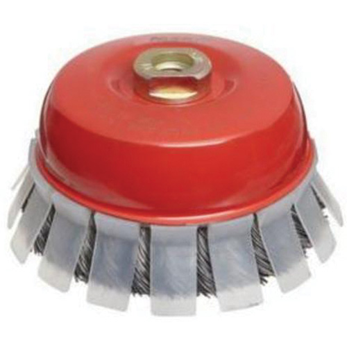 Knotted Wire Cup Brush with Protective Guard, 2-3/4" Dia. x 5/8"-11 Arbor Equipment World