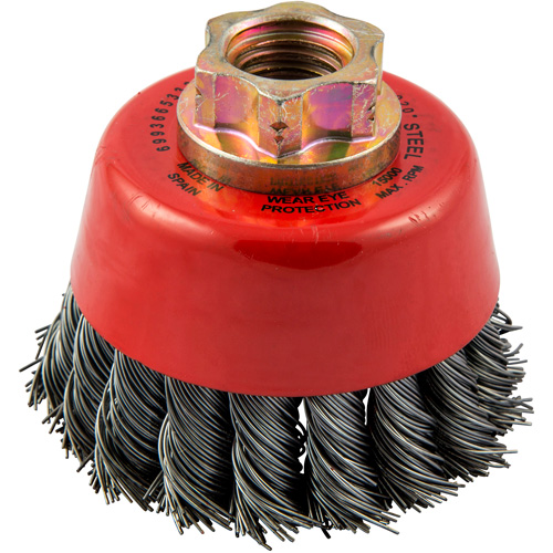 Knotted Wire Cup Brush, 2-3/4" Dia. x 5/8"-11 Arbor Equipment World