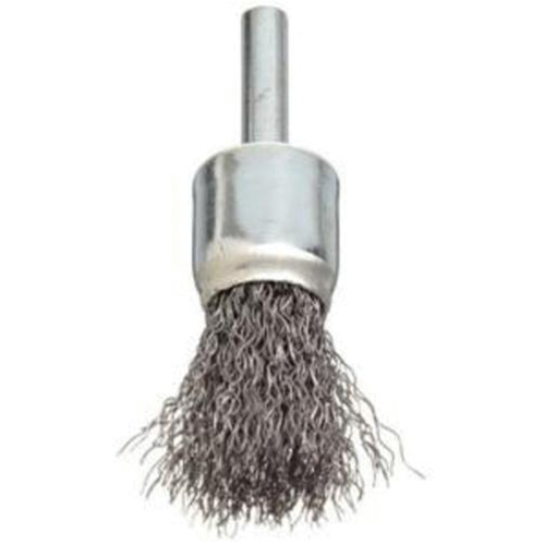 Stem Mounted Crimped Wire Brush, 3/4", 0.006" Fill, 1/4" Shank Equipment World
