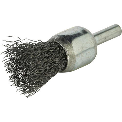 Stem Mounted Crimped Wire Brush, 1", 0.020" Fill, 1/4" Shank Equipment World
