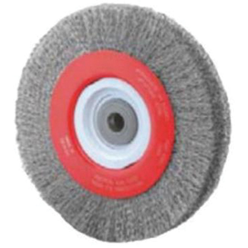 Crimped Bench Wheel, 8" Dia., 0.014" Fill, 1/2"-2 Arbor Equipment World