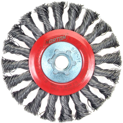 Standard Twist Wire Wheel, 4-1/2" Dia., 0.02" Fill, 5/8"-11 Arbor, Steel Equipment World