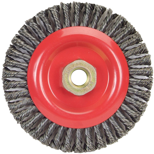 Stringer Bead Knot Wire Brush For Angle Grinders, 5" Dia., 0.02" Fill, 5/8"-11 Arbor, Steel Equipment World