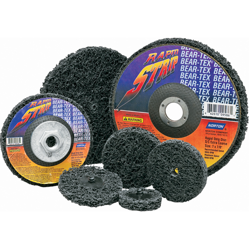 Bear-Tex Rapid Strip Discs, 7" Dia., Extra Coarse Grit, Silicon Carbide Equipment World