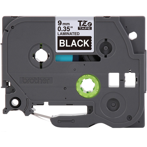 P-touch&reg; Labeling Systems, 9 mm x 314.96" or 8 m, White on Black Equipment World