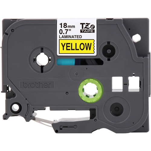 Tape Cartridge for P-touch&reg; Labeling System, 18 mm x 8 m, Black on Yellow Equipment World