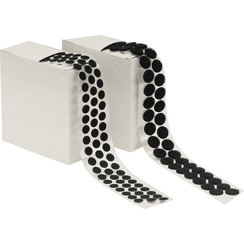 Fastener Dots, Hook, 1/2" Dia., Adhesive, Black Equipment World