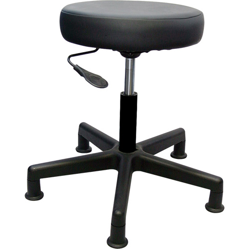 900 Series Task Stool, Stationary, Adjustable, 16" - 22", Vinyl Seat, Black Equipment World