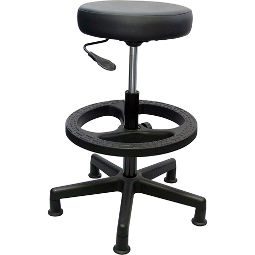 900 Series Task Stool, Stationary, Adjustable, 23" - 33", Vinyl Seat, Black Equipment World