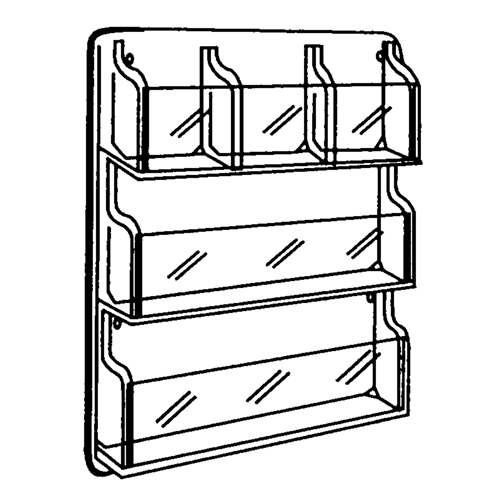 Pr&eacute;sentoirs, Mural, 9 fentes, Plastique, 30" la x 2" p x 36-7/8" h Equipment World