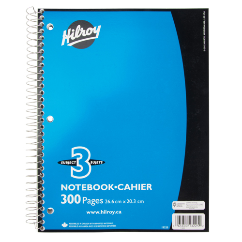 3 Subject Spiral Notebook Equipment World
