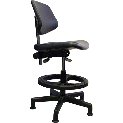 Ergonomic Seating, Polyurethane, Black, 250 lbs. Capacity Equipment World