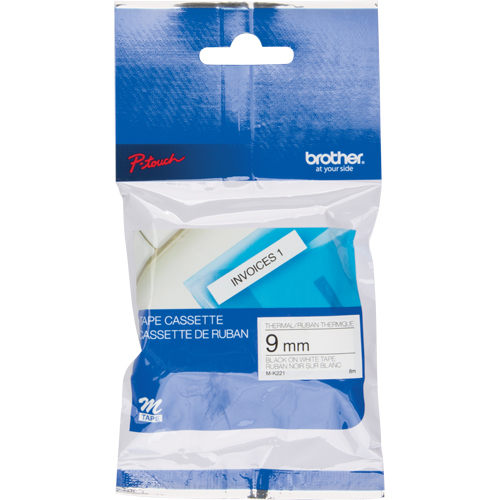 Ruban-&eacute;tiquette, 9 mm x 26-1/4', Noir sur blanc Equipment World