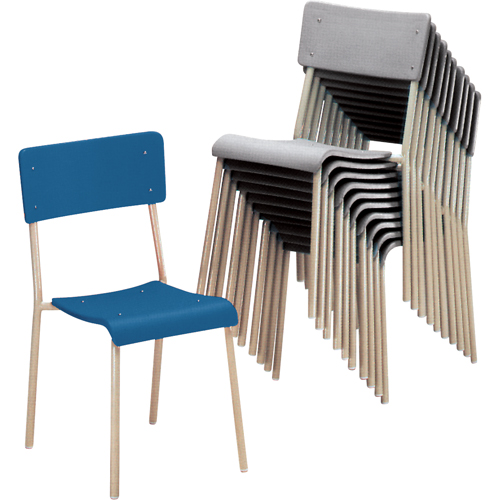 Ventura Stacking Chair, Plastic, Blue Equipment World