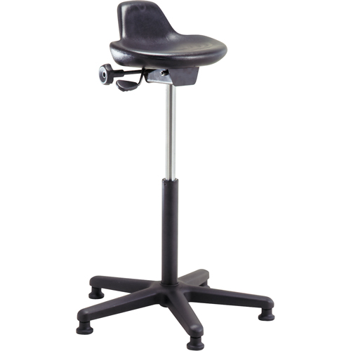 Shoptech Ergonomic Industrial Stools, Sit/Stand, Adjustable, 21" - 31", Polyurethane Seat, Black Equipment World