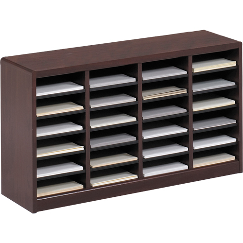 Casier &agrave; compartiments E-Z Stor pour documentation, Stationnaire, 24 fentes, Bois, 40" la x 11-3/4" p x 23" h Equipment World