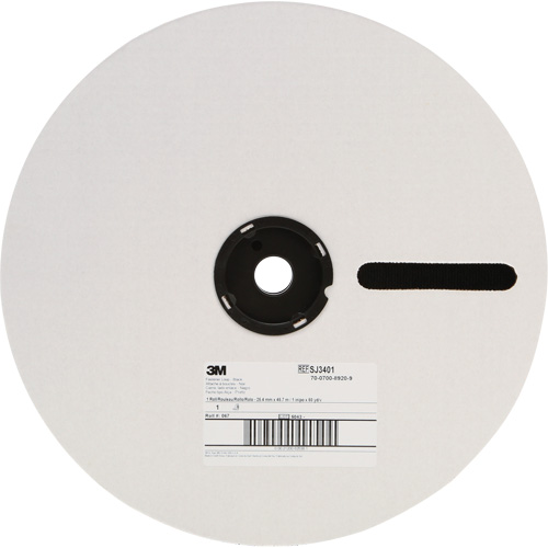 Plasticizer Resistant Fastener, Loop, 50 yds x 1", Adhesive, Black Equipment World