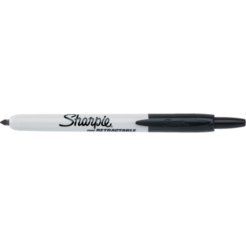 Retractable Permanent Marker, Fine, Black Equipment World
