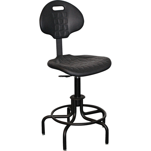 Tabouret avec dossier de s&eacute;rie 6000, Stationnaire, Ajustable, , Polyur&eacute;thane Si&egrave;ge, Noir Equipment World