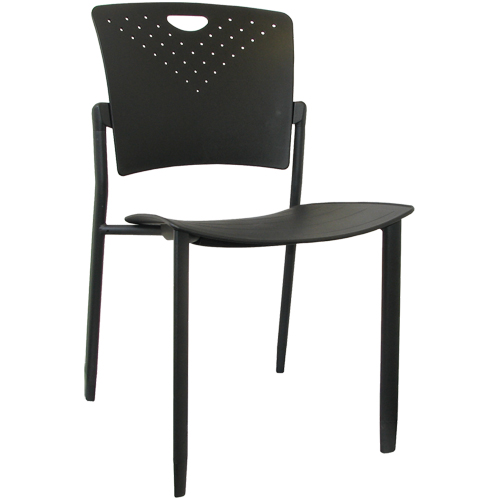 MaxX StaxX Stackable Chairs, Polypropylene, 17-1/4" High, 275 lbs. Capacity, Black Equipment World