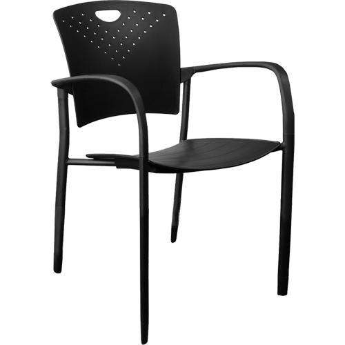 MaxX StaxX Stackable Chairs, Polypropylene, 17-1/4" High, 275 lbs. Capacity, Black Equipment World