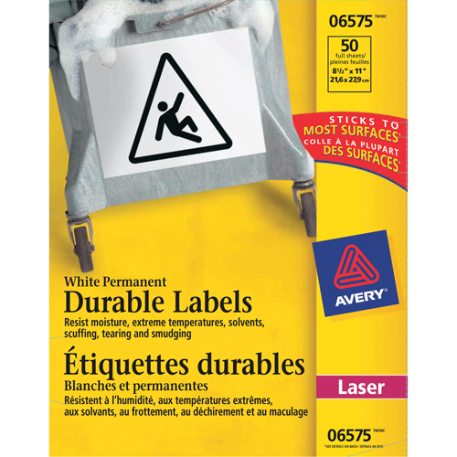 TrueBlock Labels, Polyester, 11" L x 8.5" H, White Equipment World