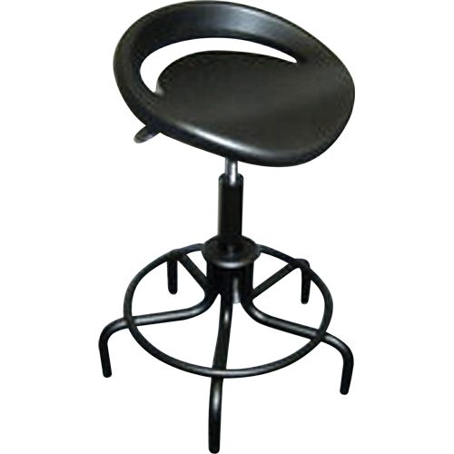 6000 Series Oversized Stool, Stationary, Adjustable, 25" - 30", Polyurethane Seat, Black Equipment World