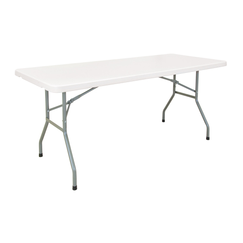Folding Table, Rectangular, 72" L x 30" W, Polyethylene, White Equipment World