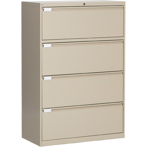 Lateral Filing Cabinet, Steel, 4 Drawers, 36" W x 18" D x 53-3/8" H, Beige Equipment World