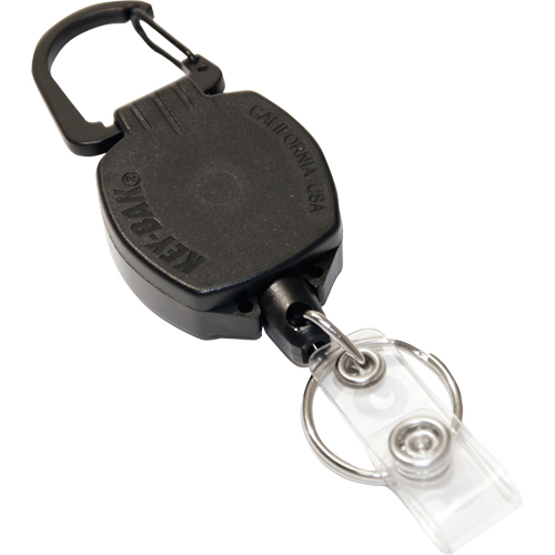 Self Retracting ID Badge and Key Reel, Zinc Alloy Metal, 24" Cable, Carabiner Attachment Equipment World