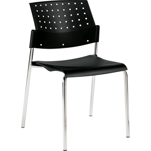 Armless Stacking Chair, Plastic, 33" High, 300 lbs. Capacity, Black Equipment World